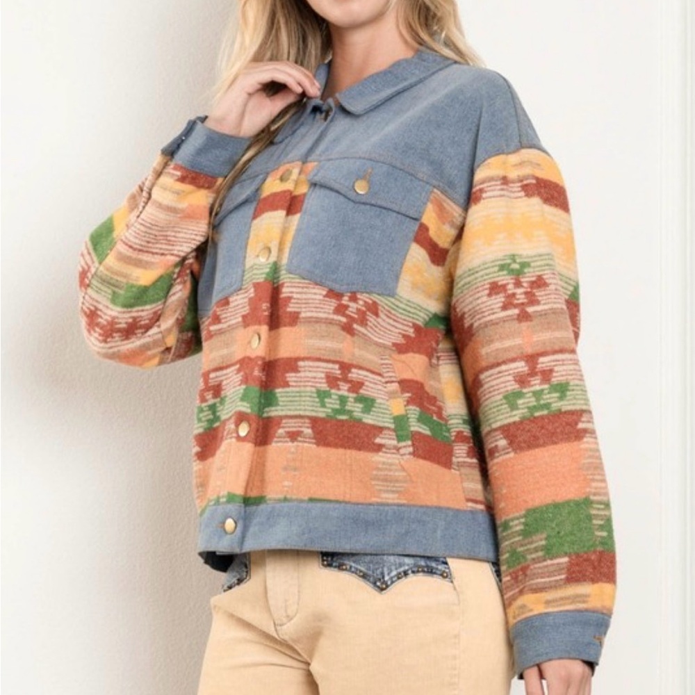 Colorful Patterned Women's Jacket - Picture 2 of 3